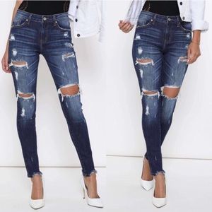 KanCan jeans mid rise destroyed denim sz 25